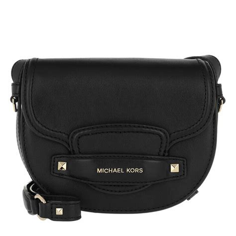 michael kors cary saddle bag black|Michael Kors saddle crossbody bag.